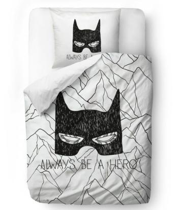 Obliečok Mr. Little Fox Batman biela čierna 200x135 + 60x50 cm