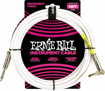 Ernie Ball P06400 Biela 4,6 m Rovný - Zalomený