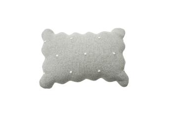 Dekoračný pletený vankúšik Biscuit - Grey knitted cushion 