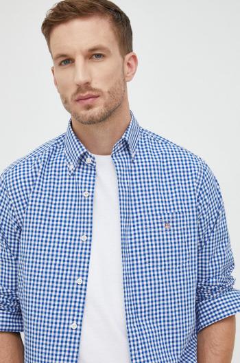 Košeľa Gant pánska, modrá farba, regular, s golierom button-down