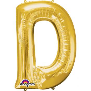 Amscan Fóliový balónik písmeno D 86 cm zlatý