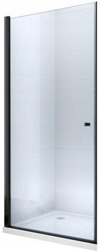 MEXEN - Pretoria Sprchové dvere krídlové 80 cm, transparent, čierna sa stenovým profilom 852-080-000-70-00
