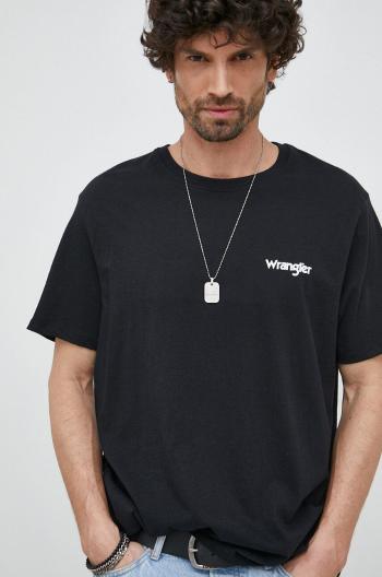 Bavlnené tričko Wrangler   2-pak tmavomodrá farba, s potlačou