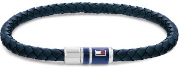 Tommy Hilfiger Tmavo modrý kožený náramok s oceľovým zapínaním 2790294