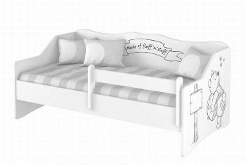 Detská posteľ s chrbtom - Medvedík Pú Lulu bed Winnie-the-Pooh posteľ + úložný priestor