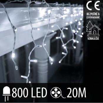 Vianočná LED svetelná záclona vonkajšia - 800LED - 20M Studená Biela