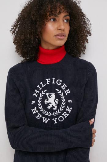 Bavlnený sveter Tommy Hilfiger tmavomodrá farba,teplý,WW0WW41146