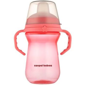 Canpol babies hrnček so silikónovým pítkom FirstCup 250 ml, ružový (5901691870079)