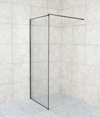 HOPA - Walk-in sprchovací kút ALGORA BLACK - FARBA rámu - Čierna, Rozmer A - 80 cm, Rozmer C - 195 cm, Smer zatvárania - Univerzálne Ľavé / Pravé, Výplň - Maľované bezpečnostné sklo - 6 mm OLBALGO80BC