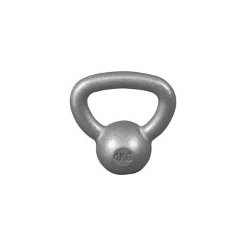 Gorilla Sports Kettlebell činka, liatinová, sivá, 4 kg