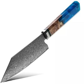 Damaškový kuchynský nôž Kurume Small Cleaver/Modrá/26,1cm