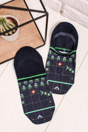 Pánske tmavomodré vzorované členkové ponožky Pixel King Footies