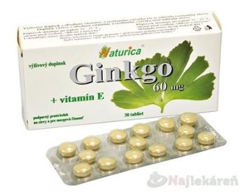 Naturica Ginkgo 60 mg Vitamín E 30 tbl.