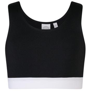 SF (Skinnifit) Dievčenský crop top s ramienkami - Čierna / biela | 11-12 rokov