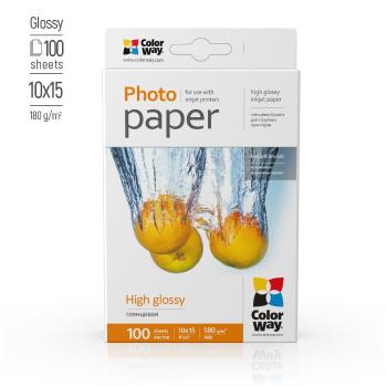 COLORWAY FOTOPAPIER CW VYSOKO LESKLY 180G/M2,100KS,10X15 (PG1801004R)