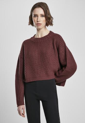 Urban Classics Ladies Wide Oversize Sweater cherry - 3XL