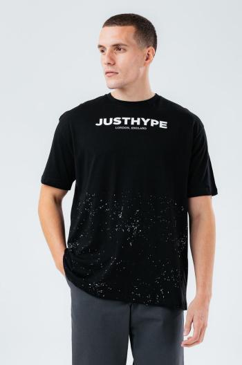 Bavlnené tričko Hype čierna farba, s potlačou
