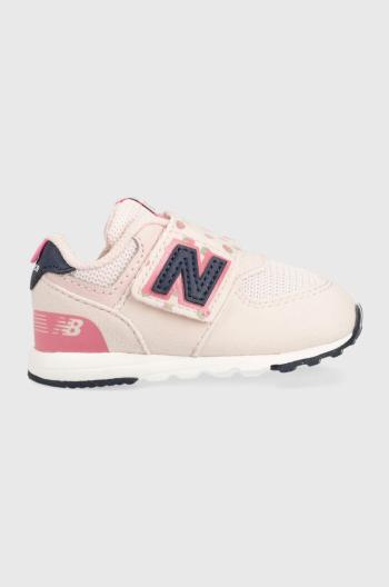 Detské tenisky New Balance NBNW574.G ružová farba