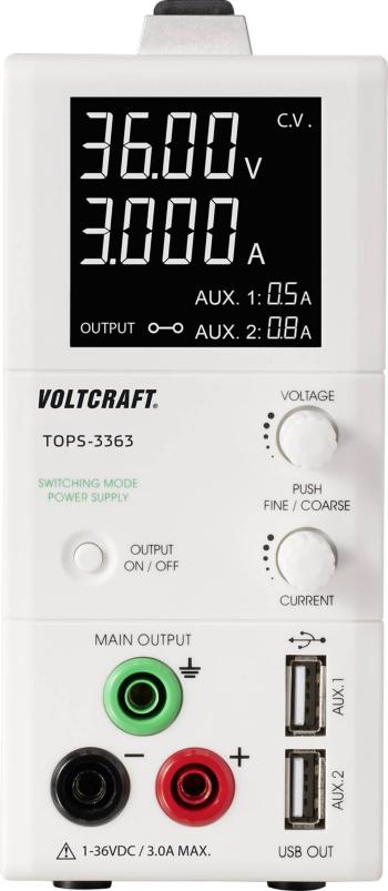VOLTCRAFT TOPS-3363 laboratórny zdroj s nastaviteľným napätím  1 - 36 V/DC 0.25 - 3 A 100 W  kompaktná forma Počet výstu