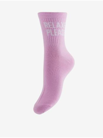 Ružové dámske ponožky s nápisom Pieces Cally
