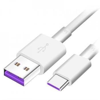 Huawei rýchlonabíjací USB-C dátový kábel 1m 5A - Biela KP25170