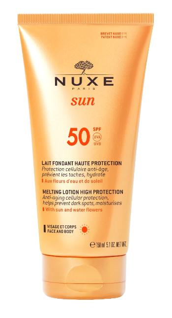 Nuxe Sun Delikátne mlieko na opaľovanie S Vysokou Ochranou – Spf 50 Tvár A Telo 150Ml