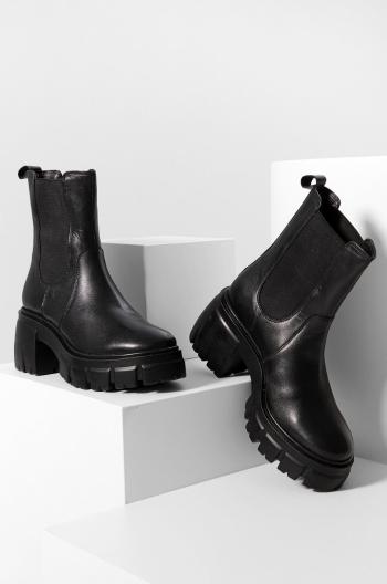 Kožené topánky chelsea Answear Lab dámske, čierna farba, na podpätku,
