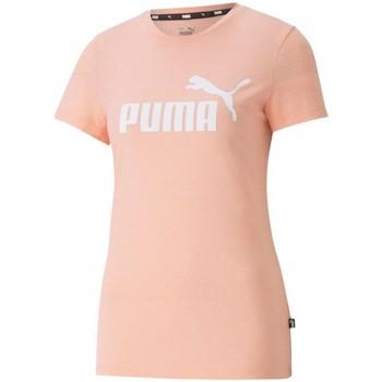 Puma  Tričká s krátkym rukávom Ess Logo Heather  Ružová