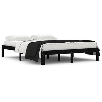 Rám postele čierny masívne drevo 150 × 200 cm King Size, 810374