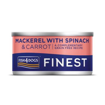 FISH4DOGS Konzerva pre psov Finest s makrelou, mrkvou a špenátom 85g