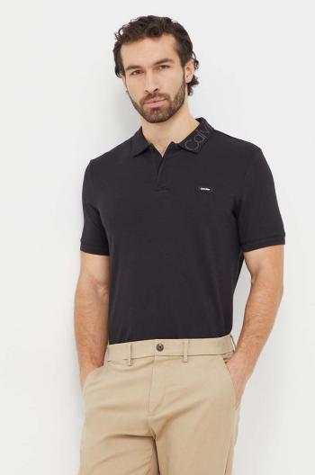 Polo tričko Calvin Klein pánsky,čierna farba,jednofarebný,K10K112762