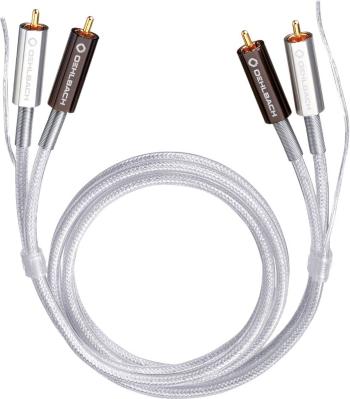 cinch audio prepojovací kábel [2x cinch zástrčka - 2x cinch zástrčka] 0.50 m priehľadná pozlátené kontakty Oehlbach Silv