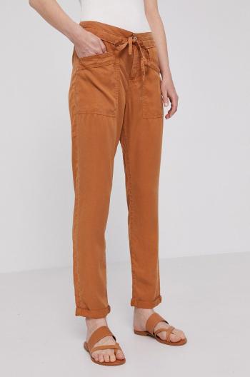 Nohavice Pepe Jeans Dash dámske, hnedá farba, rovné, stredne vysoký pás