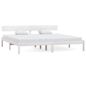Rám postele biely masívna borovica 180 × 200 cm UK Super King, 810163