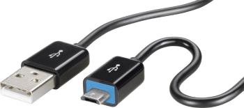 Renkforce #####USB-Kabel USB 2.0 #####USB-A Stecker, #####USB-Micro-B Stecker 1.50 m čierna SuperSoft opletenie, s LED