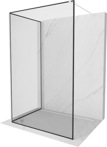 MEXEN/S - Kioto Sprchová zástena WALK-IN 120 x 110 cm, čierny vzor, biela 800-120-212-20-70-110