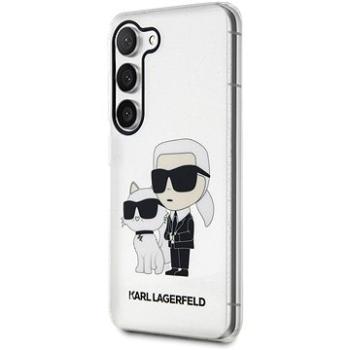 Karl Lagerfeld IML Glitter Karl and Choupette NFT Zadný Kryt na Samsung Galaxy S23 Transparentný (KLHCS23SHNKCTGT)