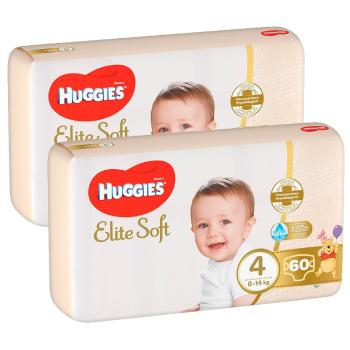 2x HUGGIES® Elite Soft Plienky jednorázové 4 (8-14 kg) 60 ks