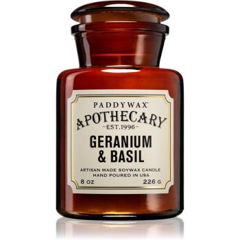 Paddywax Apothecary Geranium & Basil vonná sviečka 226 g