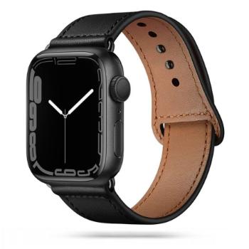 Tech-Protect Leatherfit remienok na Apple Watch 38/40/41mm, čierny