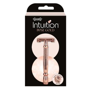 Wilkinson Sword Dámsky kovový holiaci strojček Intuition Double Edge Rose Gold (Razor) + 10 žiletiek