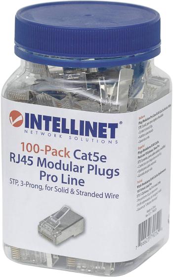 Intellinet  Modulárny konektor Intellinet 100 ks Cat5e RJ45 Pro Line STP 3-bodové káblové pripojenie pre lankové a pevné