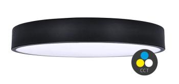 Solight Čierne LED stropné svietidlo guľaté 400mm 48W CCT WO804-B