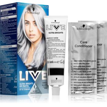 Schwarzkopf LIVE Ultra Brights or Pastel semi-permanentná farba odtieň 98 Steel Silver