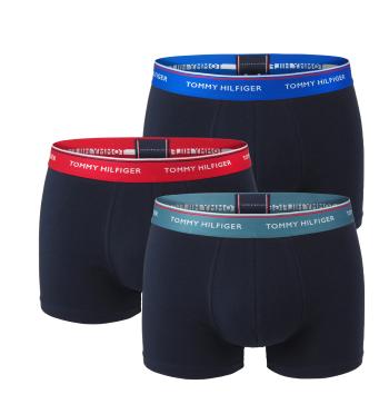 TOMMY HILFIGER - boxerky 3PACK premium essentials color deep s electric blue farebným pásom-XL (101-111 cm)