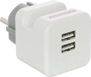 2USB 2U-449412 medzizásuvka plast s USB vstupom 230 V biela, sivá IP20