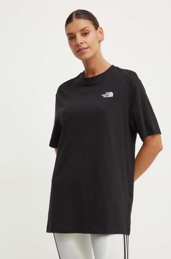 Bavlnené tričko The North Face W S/S Essential Oversize Tee dámske, čierna farba, NF0A87NQJK31