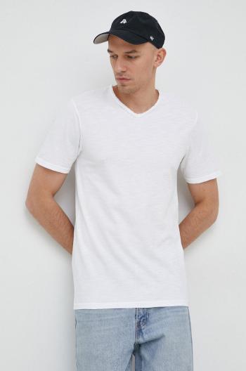 Bavlnené tričko United Colors of Benetton biela farba, jednofarebné