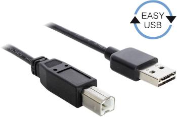 Delock #####USB-Kabel USB 2.0 #####USB-A Stecker, #####USB-B Stecker 3.00 m čierna obojstranne zapojiteľná zástrčka, poz