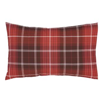 Súprava 2 červených bavlnených obliečok na vankúš Catherine Lansfield Brushed Tartan, 50 x 75 cm